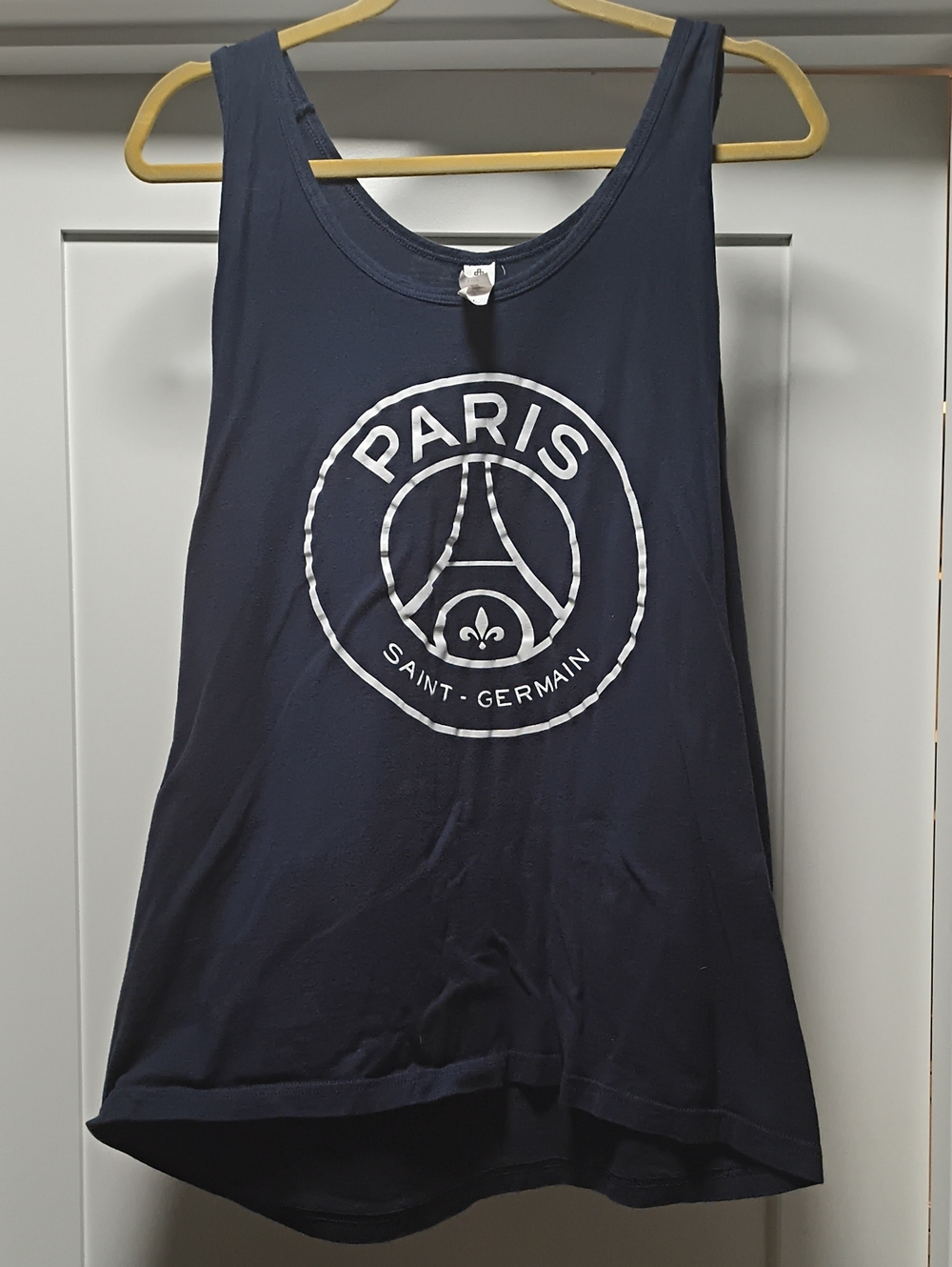Tultex Navy Tank Top with White Paris Graphic